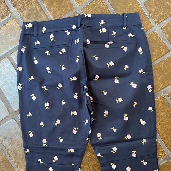 NWT J. Crew Mercantile Navy & Pink Floral Print Cropped Pant - Picture 8 of 13